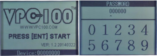 vpc-100 screen display
