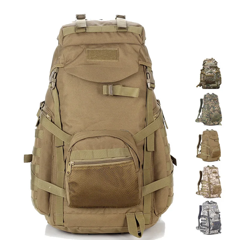 

60L New Tactical Military MOLLE Assault Backpack Pack Large Capacity Camouflage Sports Bag Rucksack for Hunting Camping Trekking
