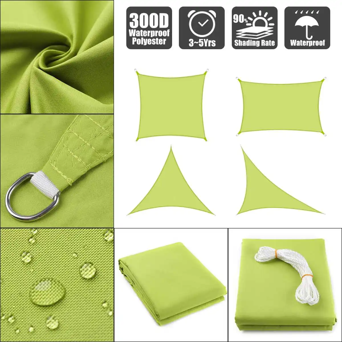 

300D Sun Shade Sail Home Outdoor Garden Waterproof Canopy Patio Plant Cover UV Block Awning Decoration Sunshade Sonnenschirm