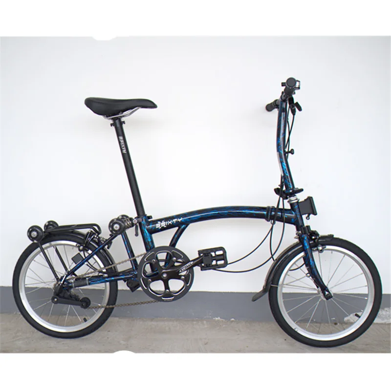 3 шестьдесят хром Сталь складной велосипед 1" 349 городской велосипедный с тормоз клещевого типа мини задние стойки внутренняя 5 Скорость складные велосипеды - Цвет: S bar dark blue