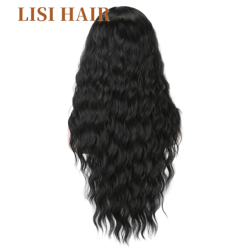 LISI HAIR Pure Red Black Color Long Water Wave Hairstyle Wigs For Women Synthetic Hair High Temperature Fiber Average Size 2 LISI HAIR Pure Red Black Color Long Water Wave Hairstyle Wigs For Women Synthetic Hair High Temperature Fiber Average Size 2