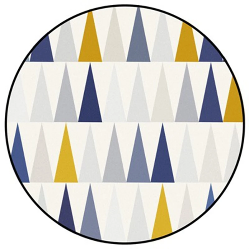 Нордический круглый ковер желтый серый геометрический Противоскользящий коврик для пола домашний Декор Гостиная спальня стул диван Tapete