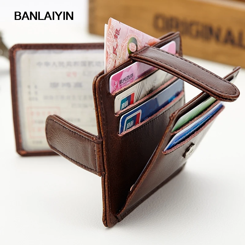 Pop Tide Good Leather Women Card Holder Ultra Thin Vintage Wallet Slim Coin Pocket Purse Men ...