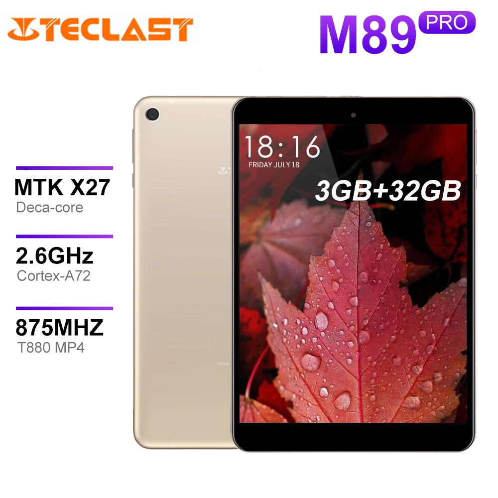 2019 Новый Teclast M89 Pro планшетный ПК MTK Helio X27 (MT6797) десять ядер 3 Гб ram 32 type C 2 4G + 5G