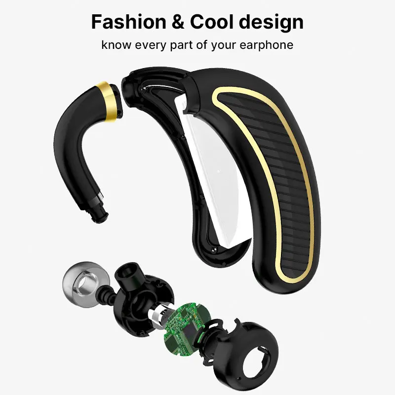 Handsfree Bluetooth Earphone For iPhone X XS XR 7 8 6s Ear Hook Bluetooth Headset For Xiaomi Redmi k20 pro mi 9 Huawei p20 lite
