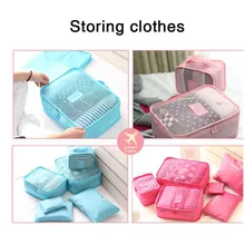 6 шт./компл. Дорожная сумка Одежда опрятная сумка Чемодан Органайзер Портативный контейнер Водонепроницаемый хранения Чехол Для мужчин вещевой мешок нейлона