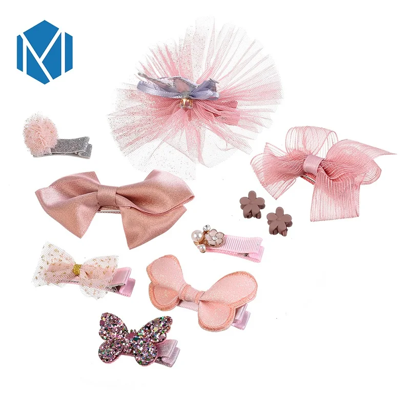 

Top Sale 10Pcs/Set Cute Hairgrip Girls Crown Hair Accessories Colorful Tie Bow Star Hair Clips Hair Claw Headwear Set