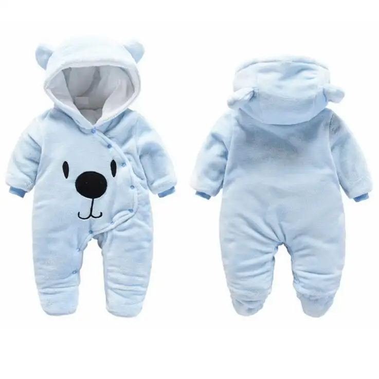 

2018 Cartoon Bear Flannel New Born Baby Clothes Romper Novelty Cotton Boy Girl Animal Rompers Stitch Baby's Kid Climb Clothes