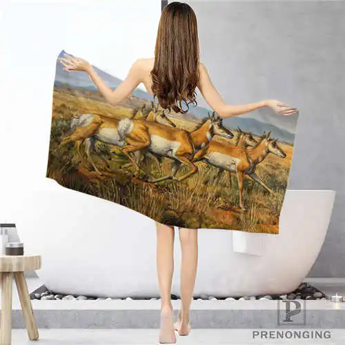 На заказ Deer_Painting(1) полотенце для ванной комнаты полотенце для лица/полотенце для душа Размер s 33x74 см/72x143 см#18-12-17-07-326