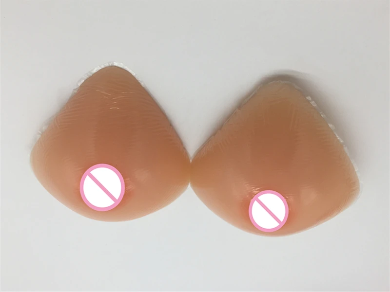 

600g/Pair B Cup Crossdresser Boobs Triangle Realistic Silicone Breast Forms Fake Breast For Transgender Drag Queen