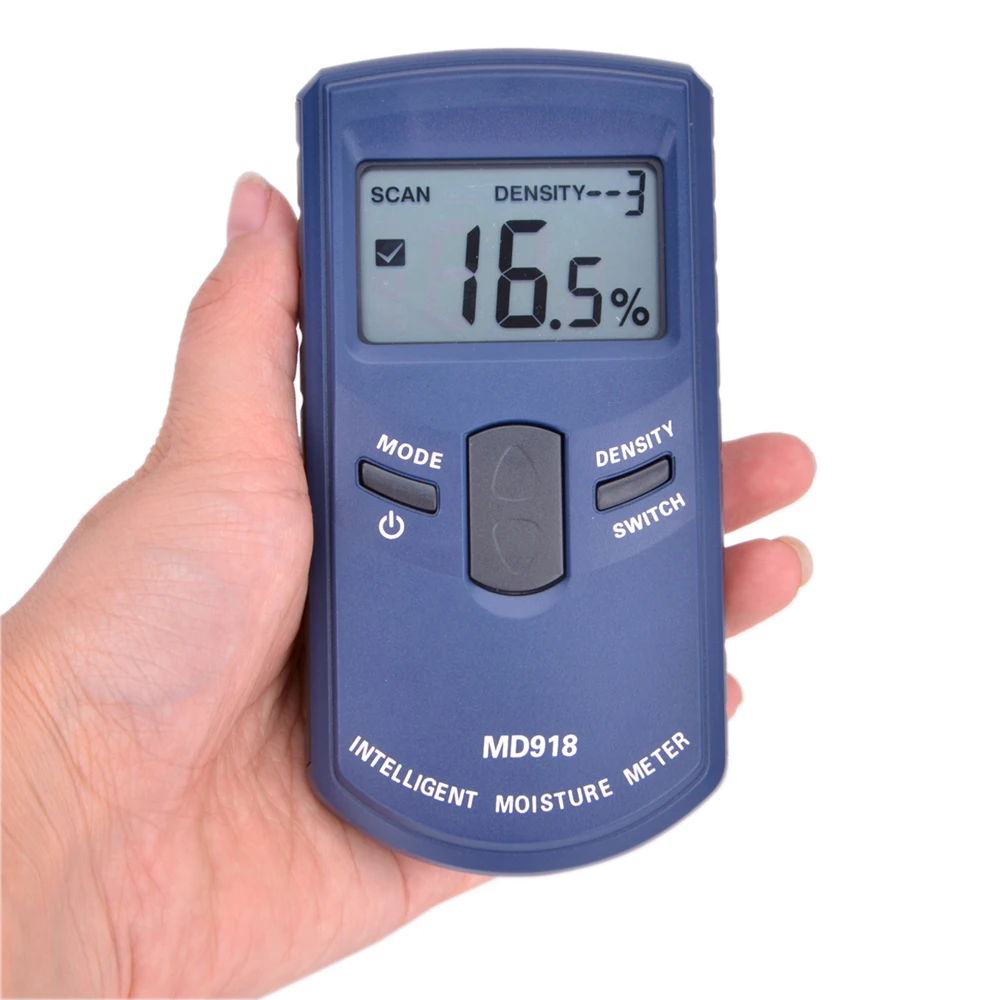 MD918 Digital LCD Inductive Wood Tree Timber Moisture Meter 4~80% Timber Internet Humidity Tester Density ATC Resolution:0.5% MD918 Digital LCD Inductive Wood Tree Timber Moisture Meter 4~80% Timber Internet Humidity Tester Density ATC Resolution:0.5%
