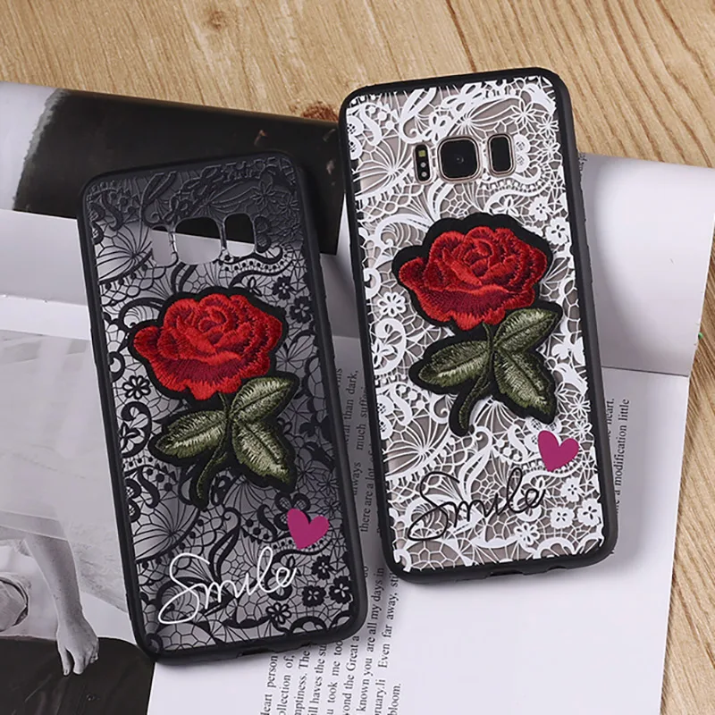 Роскошный чехол для Galaxy S9 Plus сексуальная Кружевная задняя крышка из ТПУ Samsung Note 8 S8
