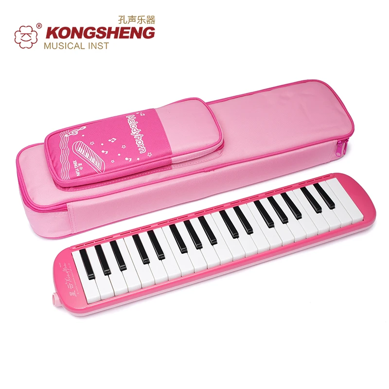 

KONGSHENG 37 key melodica professional Music Instruments Beginners Teaching Instrument Keyboard Case Mouth Organ Pink/Blue