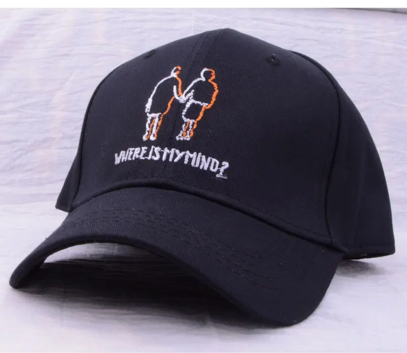 baseball cap men women baseball cap hip hop cotton black white embroidery baseballcap with two men hand in hand Letter cap (18)