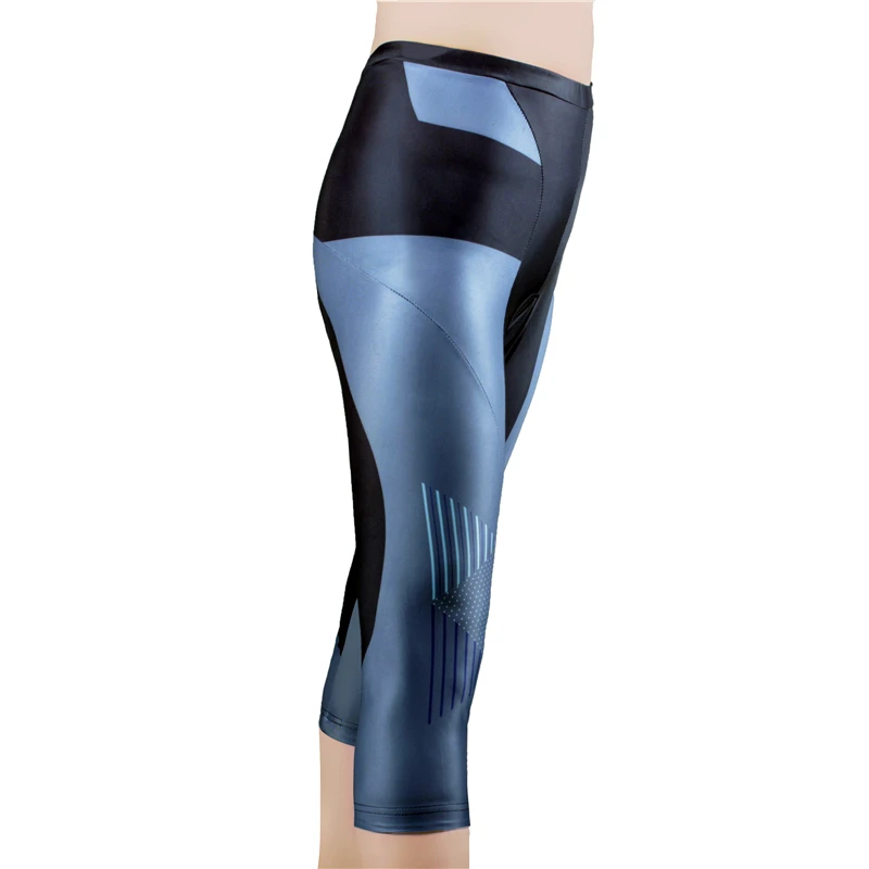 ILPALADINO Women's 3/4 Cycling Pants Striped Team Pro Ladies 3/4 Mountain Bike Tights Race Fit Sport Bicycle Trousers 3D Padded