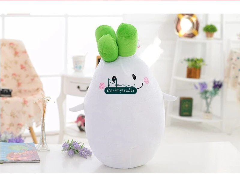 Dorimytrader New Lovely 70cm Big Plush Cartoon Radish Plush Pillow Doll 28''  Giant Soft White Radish Stuffed Toy DY61493 (11)