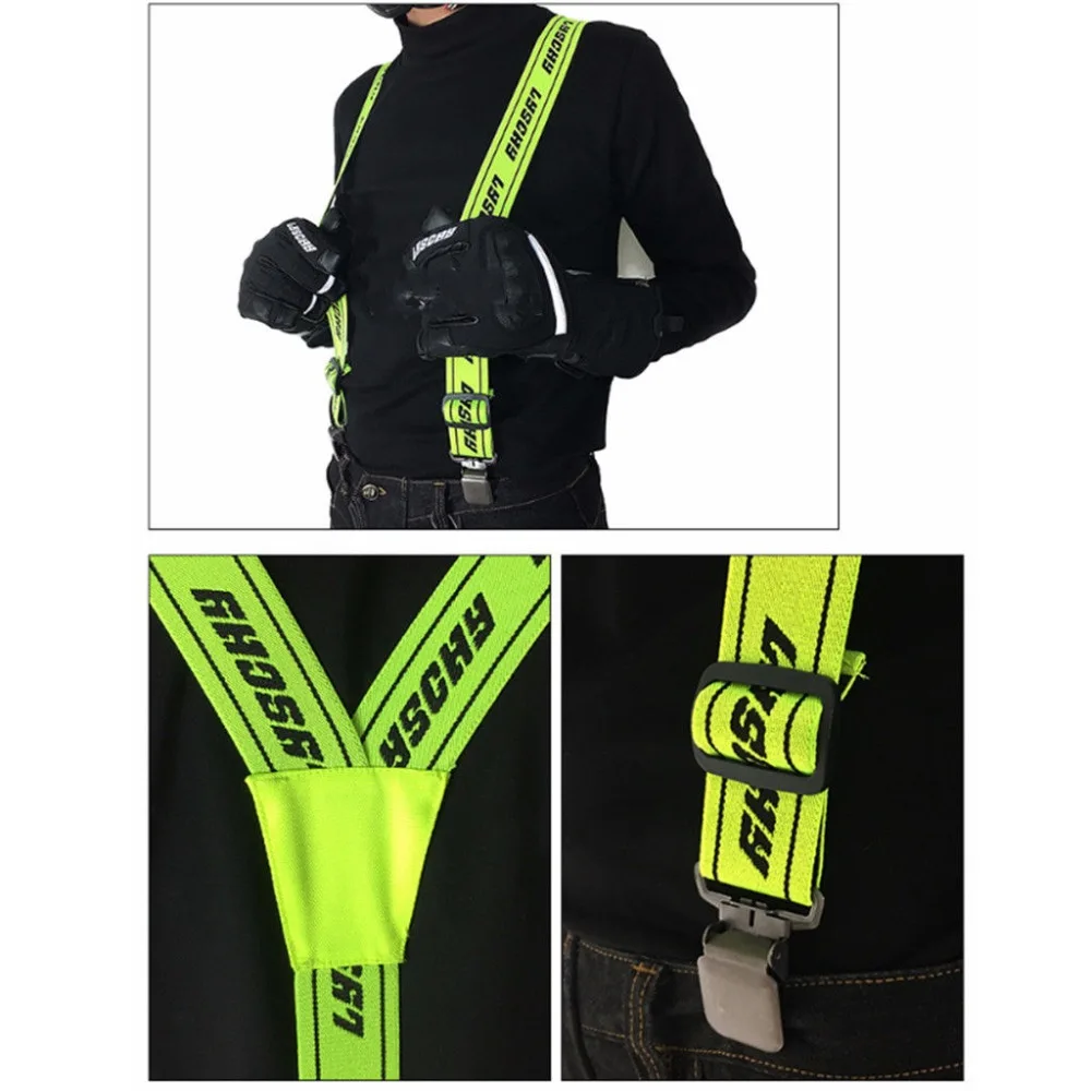 Mens 50MM Wide Heavy Duty Adjustable Elasticated Motorcycle Trouser X Shape...