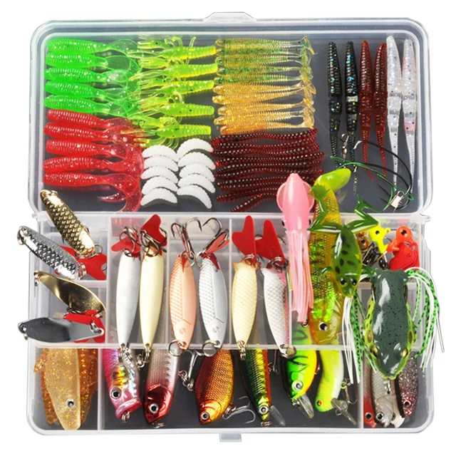 US $5.45 ALLBLUE Fishing Lure Minnow/Popper/Wobbler Spoon Metal Lure Soft Bait Fishing Lure Kit Isca Artific