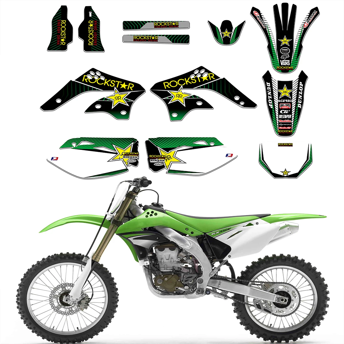 

0239 Star New Style TEAM GRAPHICS&BACKGROUNDS DECALS STICKERS Kits for KX450F KXF450 2006 2007 2008