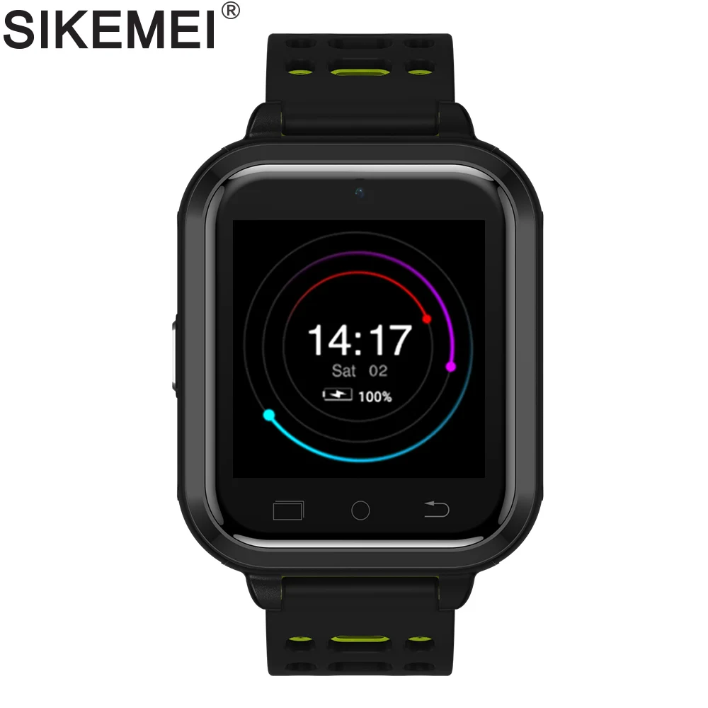 

SIKEMEI 4G Network Smart Watch Android 6.0 Phone with Camera Heart Rate GPS WIFI Bluetooth FDD WCDMA GSM Nano SIM Waterproof M1