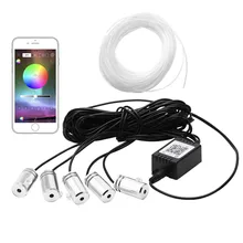 6m Voice Sound Active RGB LED Car Interior Light Multicolor EL Neon Strip Light Bluetooth Phone Control Atmosphere Light 12V