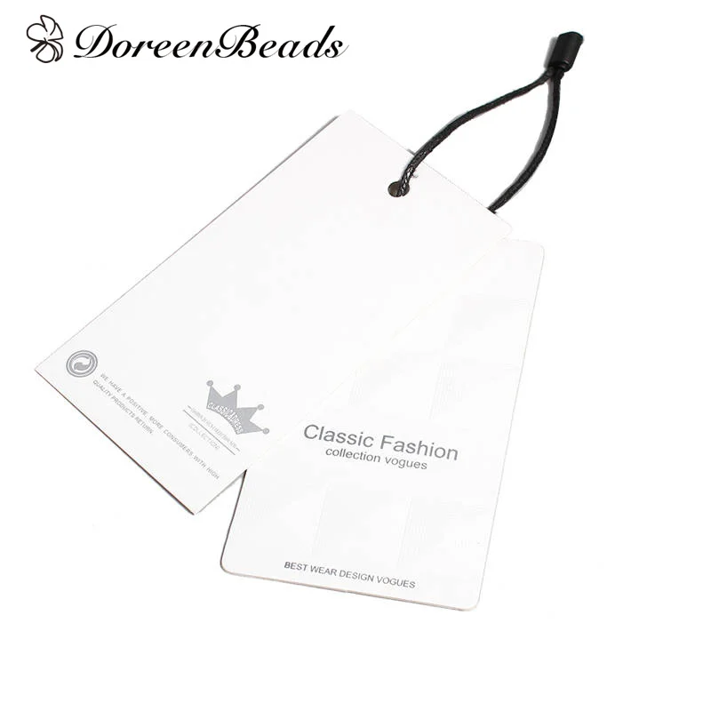 

DoreenBeads Garment Tags Paper Label Tags DIY Tool Gift Kraft Hand Tag Rectangle White Crown Pattern 11.1x 6cm 10.5x6cm, 10Sets