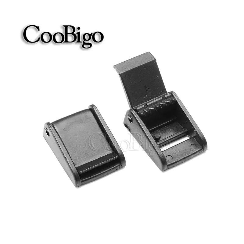 

20pcs Pack 5/8"Cam Buckles Toggle Clip Plastic Black Molle Tactical Backpack Straps Belt Webbing 16mm Bag Parts