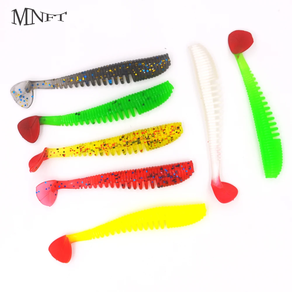 MNFT 20Pcs Fishing Lures Artificial Paddle Tail Soft Swimbaits Tail