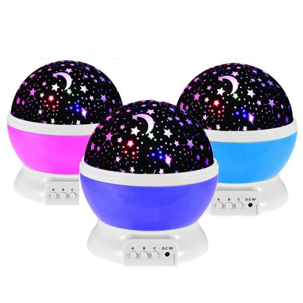 Rotating Star led Night Lights for Kids children bady room gift novelty