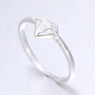 

925 Sterling Silver Triangle Rings for Women New Design Lovely Girls Christmas Gift Statement Jewelry Adjustable Size Ring