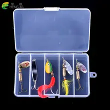 HENGJIA 5pcs в одной коробке смешанные рыболовные приманки комплект металл приманки для форели окуня Рыбалка ложки жесткие приманки счетчик приманки