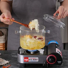 Нордический Minghuo суп горшок кипящий горшок высокая термостойкость оба уха бытовой Прозрачный Горшок немой Проращивание стекло