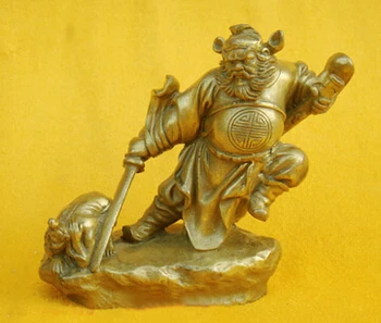 

Art Bronze Decoration Crafts Brass Chinese Exorcist Zhong Kui Bronze Statue Figurine 4"H copper Decoration real Brass