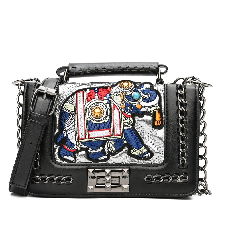 Dropshipping Women Bag Brand Handbag High Quality PU Leather Flap Elephant Application Shoulder For Teenage Girls Chain | Багаж и сумки