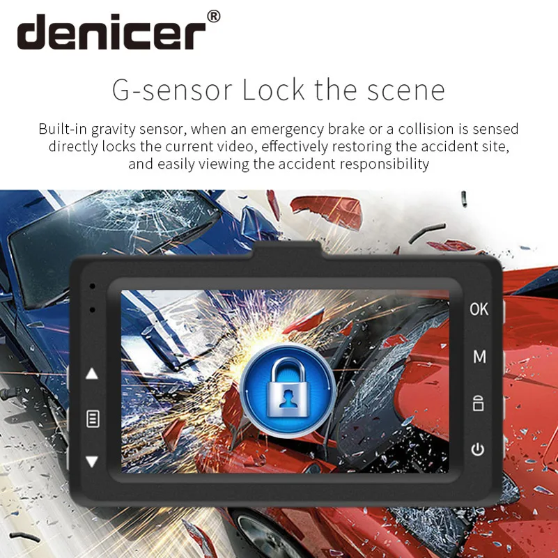 Denicer FHD 1080P Автомобильный видеорегистратор с зеркалом и двумя объективами, видеорегистраторы заднего вида с экраном 3,0 дюйма, Автомобильный видеорегистратор, видео видеорегистратор