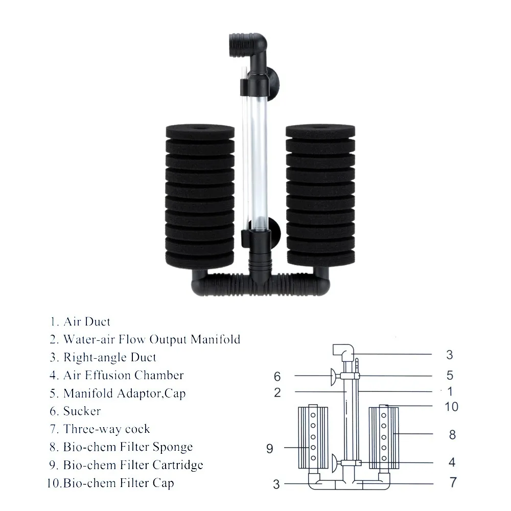 Биохимическая губка, фильтр для аквариума для разведения креветок кислородные аксессуары фильтры аксессуары XY-2820/2822/2830/2831