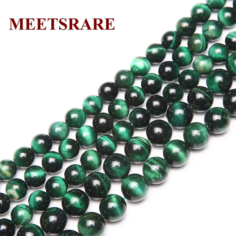 

High Quality Natural Stone Green Tiger Eye Agates Round Beads 4 6 8 10 12mm Selected Size For Hand Chain Jewelry Making