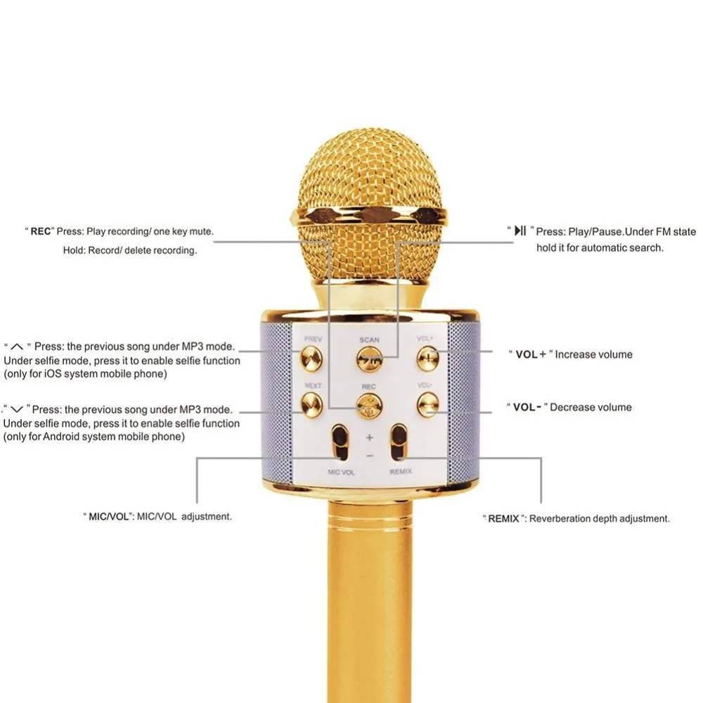 WS858 Professional беспроводной караоке микрофон динамик конденсаторный Microfono с сумкой Bluetooth Радио Studio Запись Mic PK WS-Q7