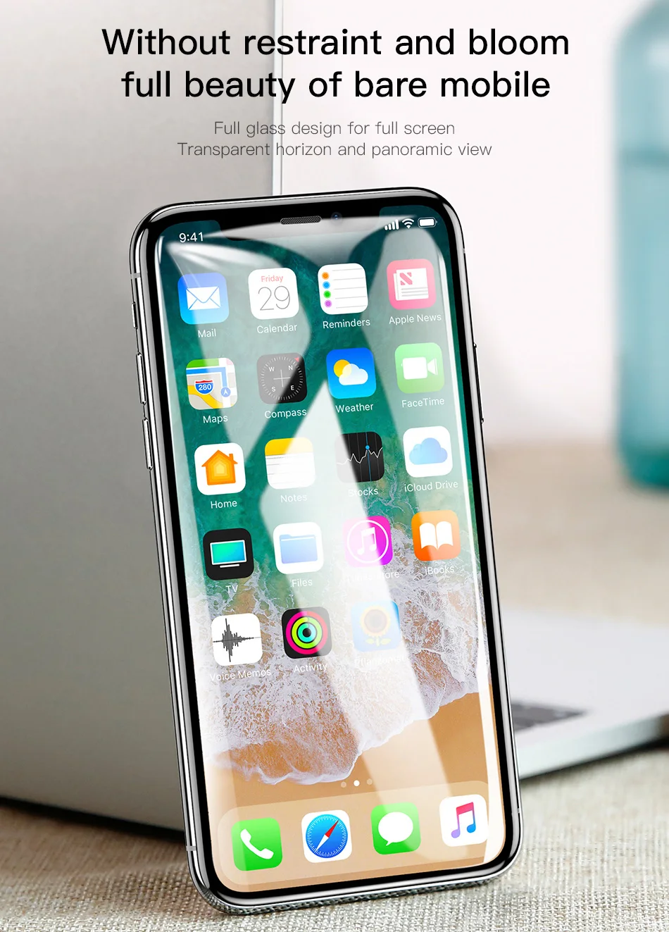 Baseus 3D полноэкранная защита для iPhone X, ультратонкое закаленное стекло с полным покрытием, Защитное стекло для iPhone X, стеклянная пленка