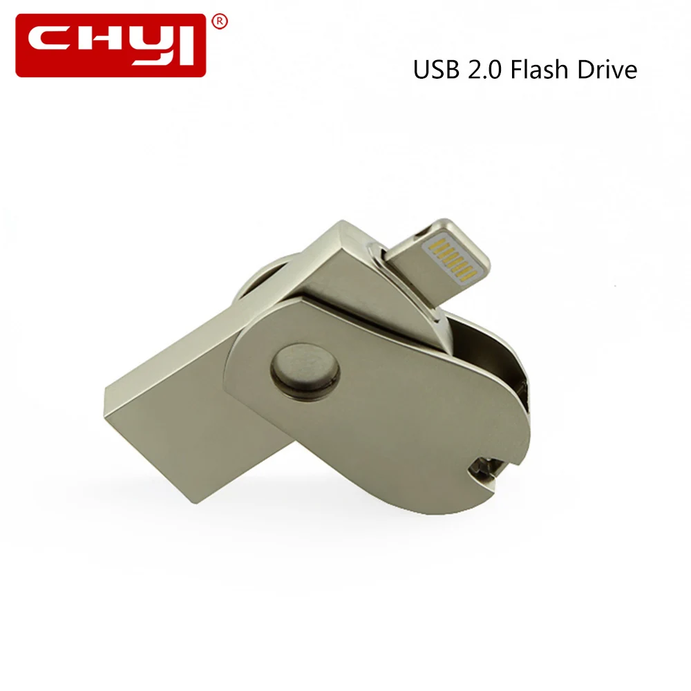 CHYI металла OTG USB флешка высокое Скорость USB флэш-накопитель 8 ГБ 32 ГБ интерфейсом USB Ручка-накопитель 64 ГБ для iPhone 5S 6 Plus 7 ipad флешки