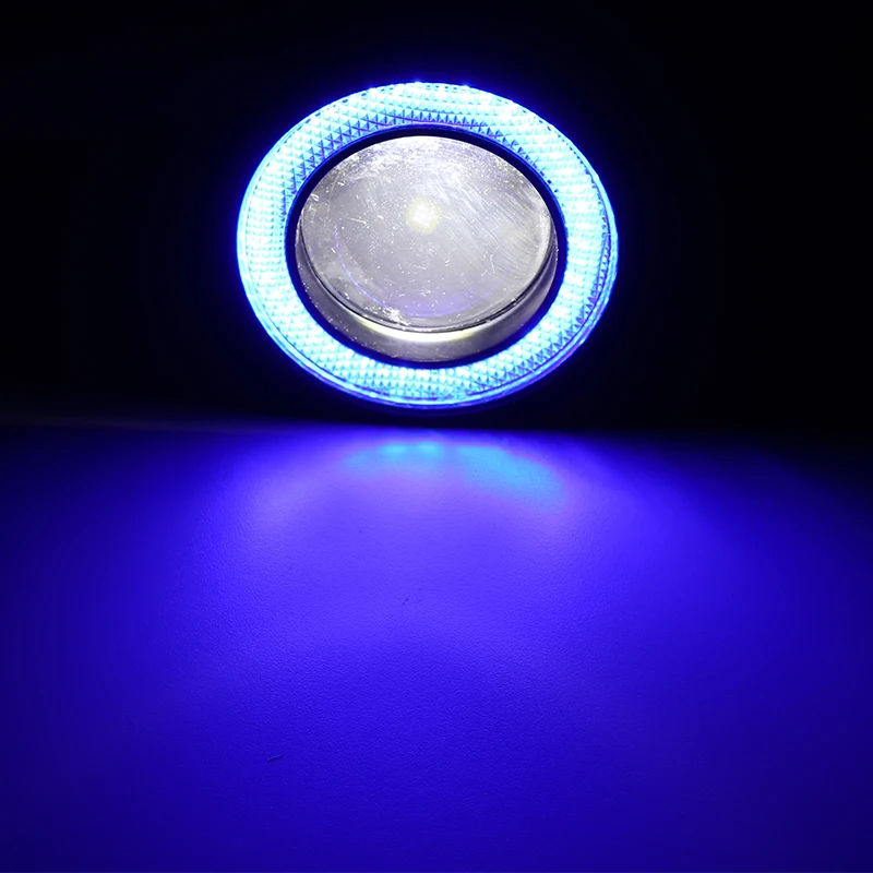 KYLUMMY Car LED Fog Lights Angel Eyes Daytime Running Lights R500 2.5/3.0/3.5 Inch Lens DRL COB LED 7 Colors Motocycle headlight