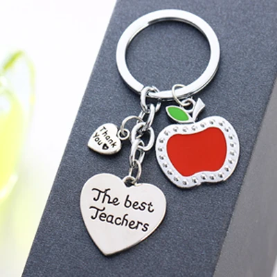«Любящее сердце» учителя ожерелья Спасибо Подарки для учителей ювелирных изделий Apple Подвески Брелок для учителя Браслет День учителя Подарки - Окраска металла: The Best Keychain
