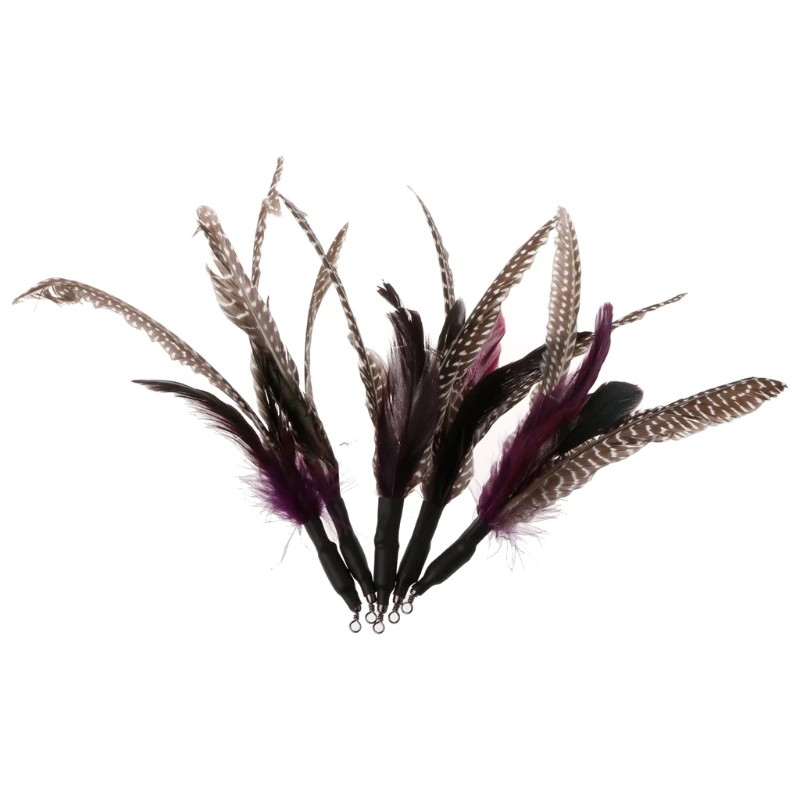 5PCS Handmade Natural Feather Cat Toy Da Bird Refills Interactive Teaser Sticks | Дом и сад