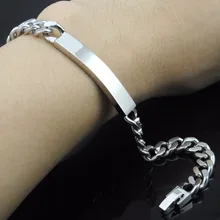 AMUMIU 22 см* 8 мм идентификационная ID браслеты оптом ювелирные изделия из нержавеющей стали ручной для мальчиков Lover мужской отец дней подарки HB014