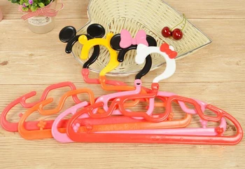 

(10 Pcs/Lot) Cartoon Mickey Minnie Bear Plastic Home Children Kid Clothes Rack Clothing Rack Hanger