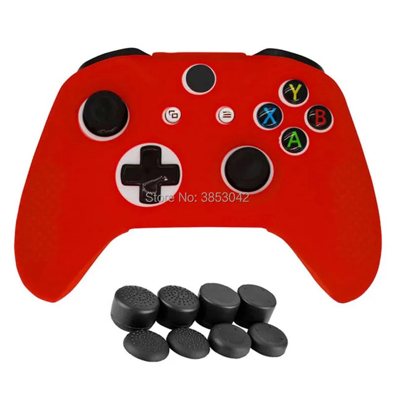 9 in 1 Soft Silicone Rubber Skin Gamepad Protective Case Cover for Microsoft Xbox One S Controller (5)