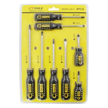 

8/12 pcs Screwdriver Combination Set Rubber Handle Phillips Screwdriver Screw Screwdriver Multi-Function Home Repair Tools Set