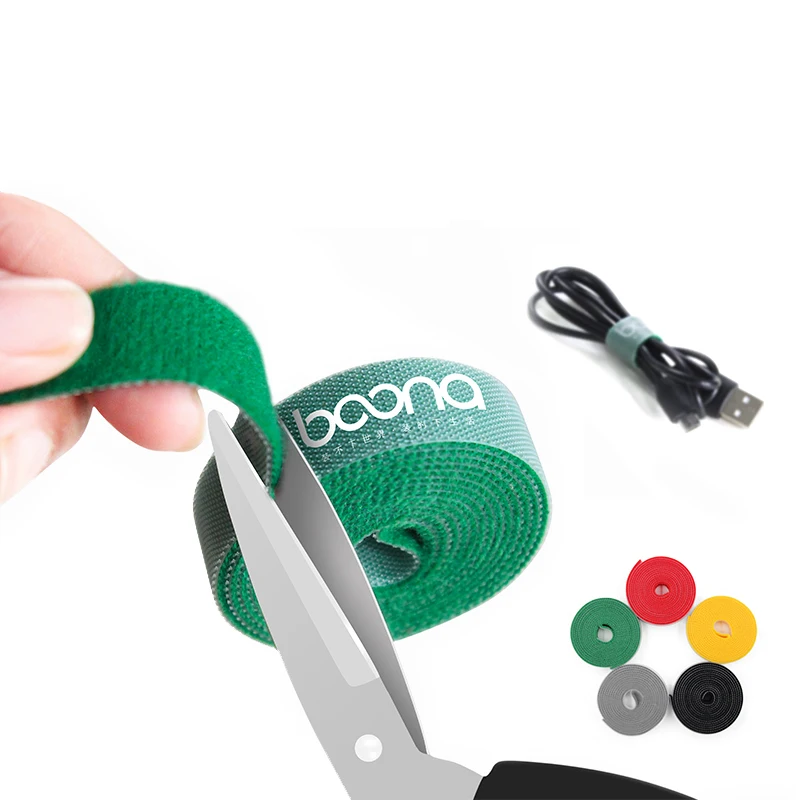 

5M/Roll DIY Hook And Loop Fastener Velcro Self-adhesive Cable Organizer Tools Earphone Wire Mouse Cord Managment Office Supplier