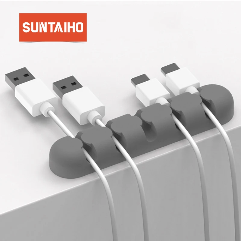 Suntaiho Usb Cable Organizer Silicone Cable Winder Plug Holder