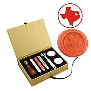 

Texas Map Love Vintage Brass Wax Seal Stamps Kit Groom Bride Wedding invitation Stamps
